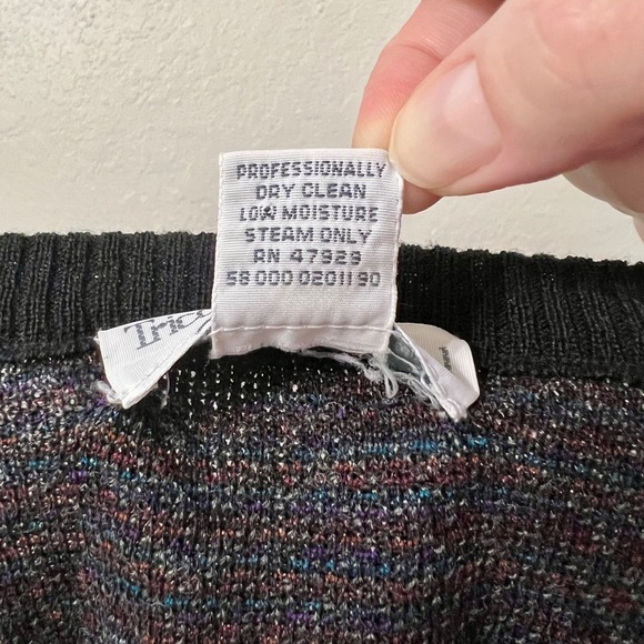 Tricots St Raphael Men's Vtg Herringbone V-Neck Wool Sweater Gray Black Size M - Picture 7 of 7